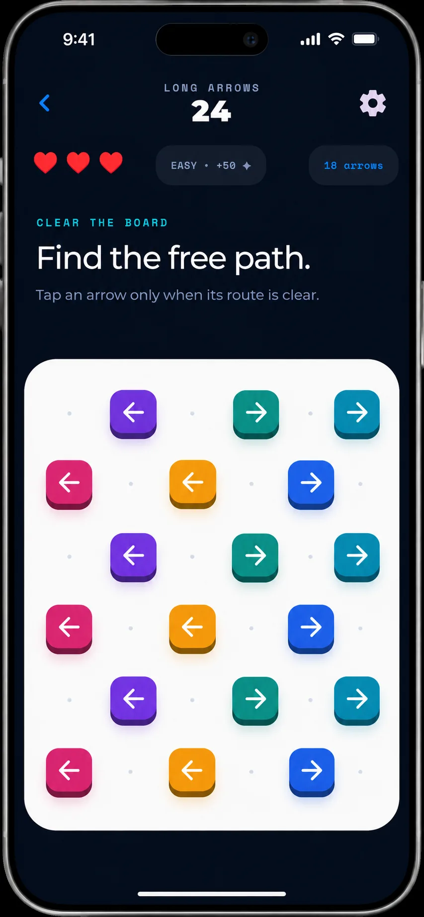 Long Arrows puzzle board